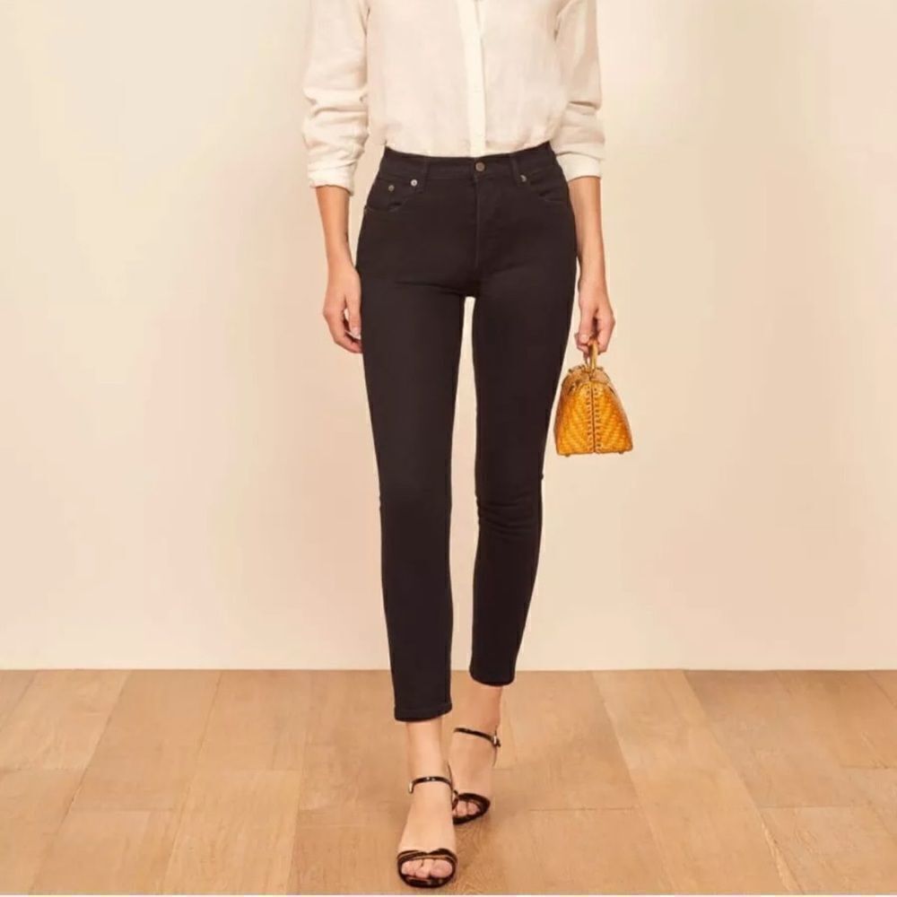 REFORMATION Serena High Waisted Rise Skinny Black Denim Jeans NEW WITH TAGS!